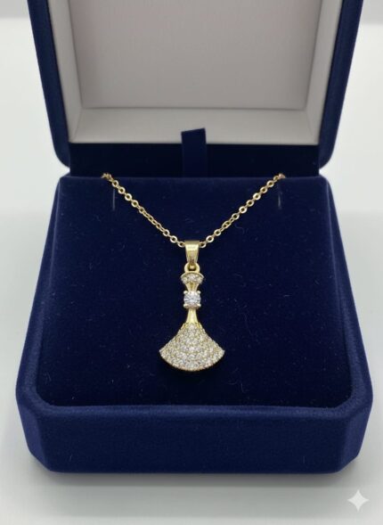 Pavé Fan Pendant Necklace